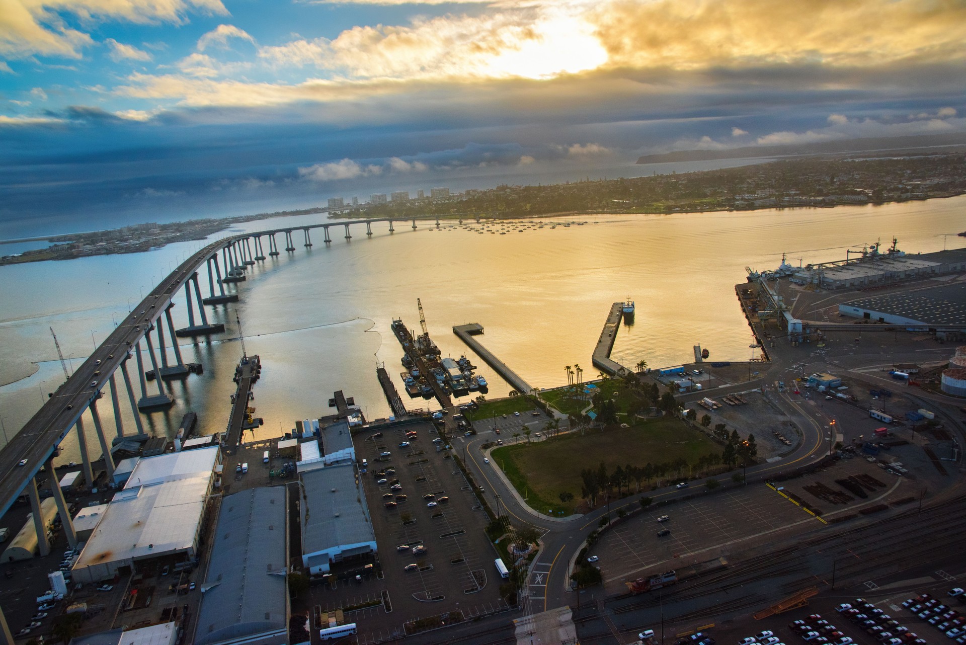 San Diego Bay and Coronado Island From Above